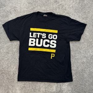 Pittsburgh Pirates Shirt Mens XL Black MLB Baseball Let's Go Bucs Tee T-Shirt